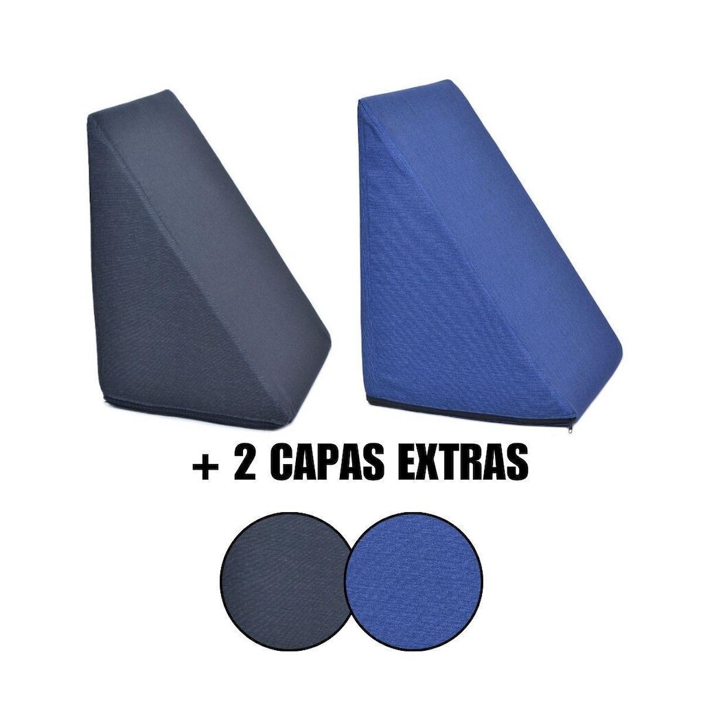 Kit 2 Almofada Triangular Encosto Espuma Antirefluxo Apoio Costas Anatômico Leitura + Capa Extra