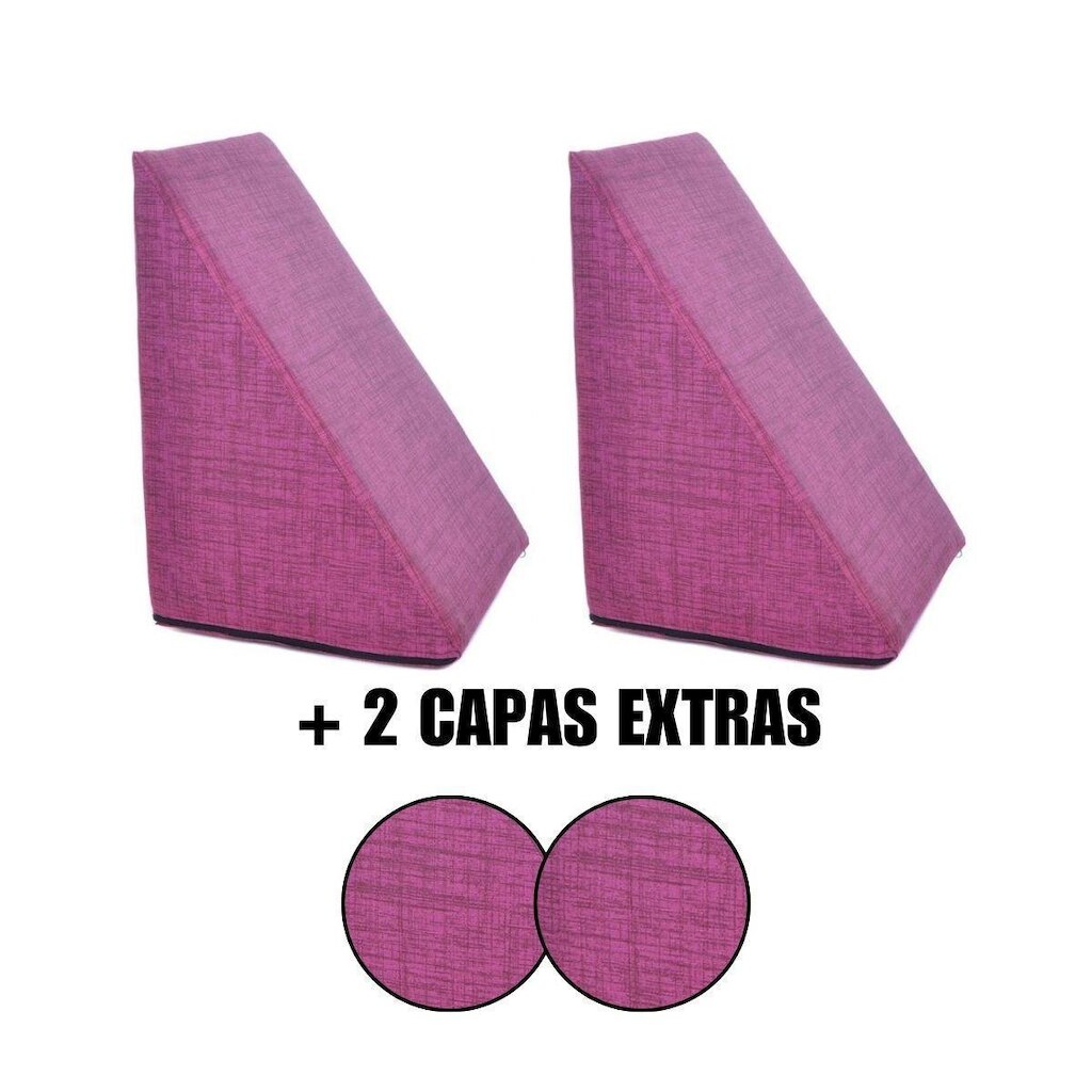 Kit 2 Almofada Triangular Encosto Espuma Antirefluxo Apoio Costas Anatômico Leitura + Capa Extra