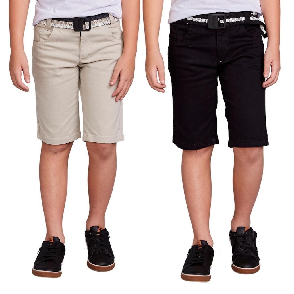 Kit 2 Bermuda Infantil Jeans Sarja Menino Short