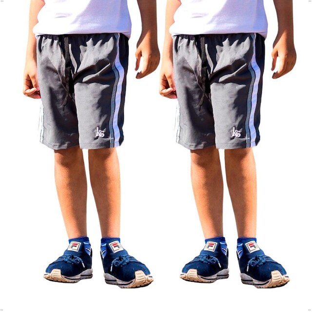 KIT 2 Bermuda Masculina Infantil Short Escolar Tactel com Elastano