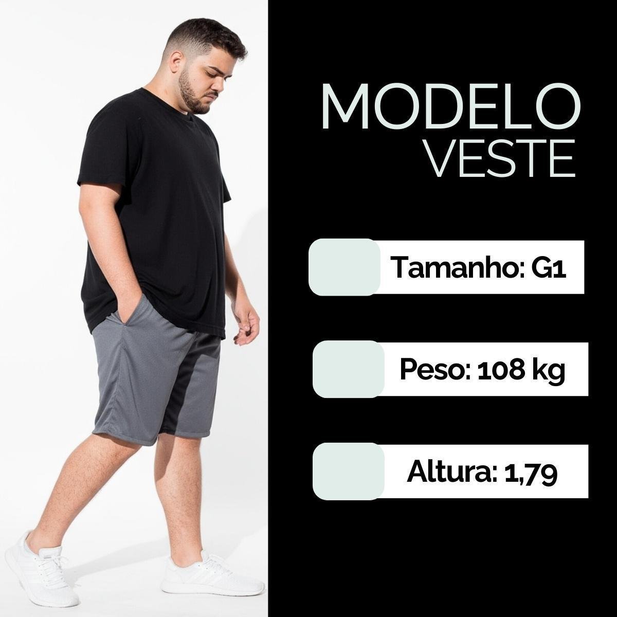 KIT Bermuda Masculina Plus Size Short Tecido Dry Treino