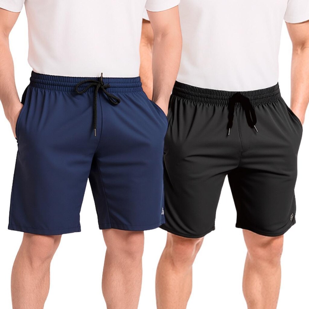 Kit 2 Bermuda Masculina Short Tactel com Elastano Treino Academia