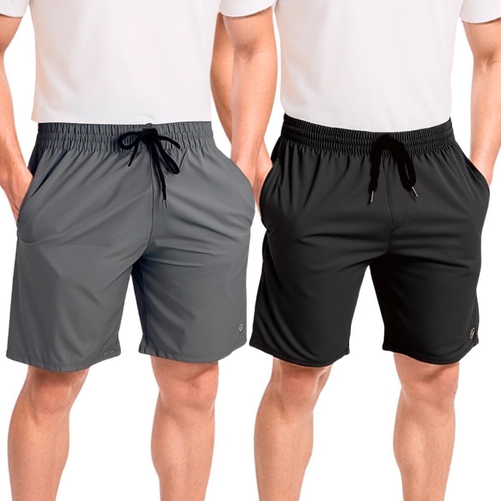 Kit 2 Bermuda Masculina Short Tactel com Elastano Treino Academia