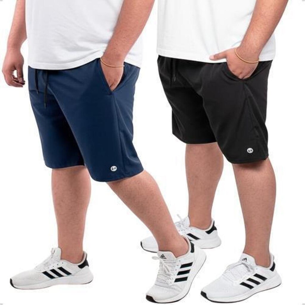Kit 2 Bermuda Plus Tactel Elastano Confortável Esporte Leve