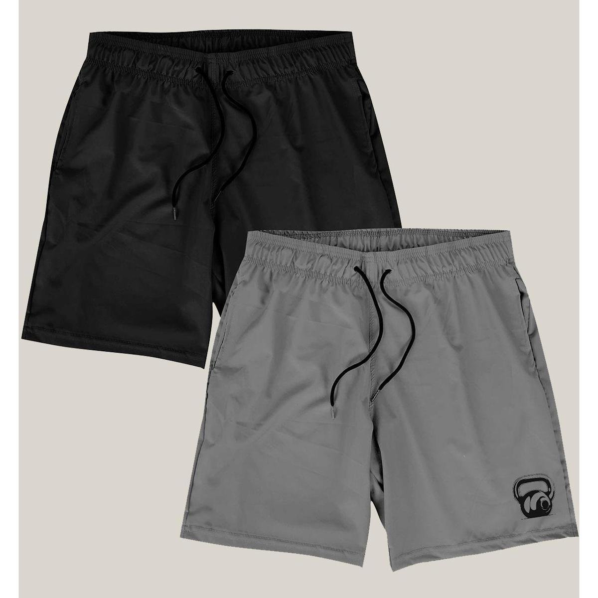 Kit 2 Bermuda Shorts Academia Masculino Elastano WSS Kettlebell