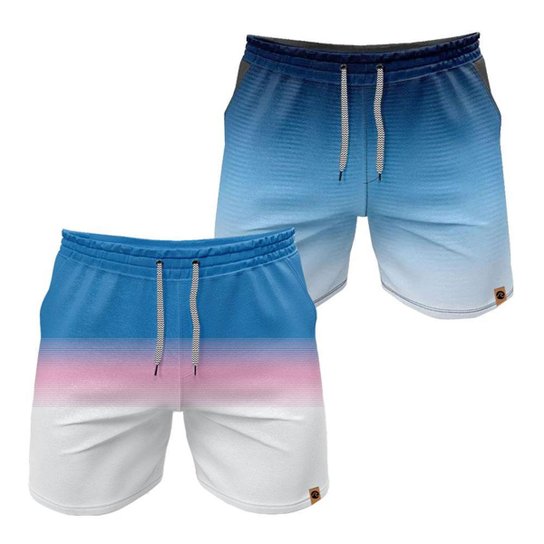 Kit 2 Bermudas Água Masculina Canal Surf Praia - Azul Menor preço em Kit 2 Bermudas Água Masculina Canal Surf Praia - Azul