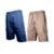 Kit 2 Bermudas Brim Sarja Extra Plus Size Masculino Elástico Cordão Cargo 5 bolsos Uniforme - Azul+Cinza