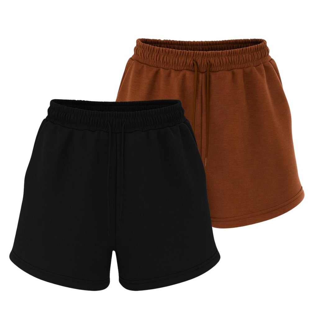 Kit 2 Bermudas de Moletinho Masculinas Casuais com Bolsos e Cós Ajustável