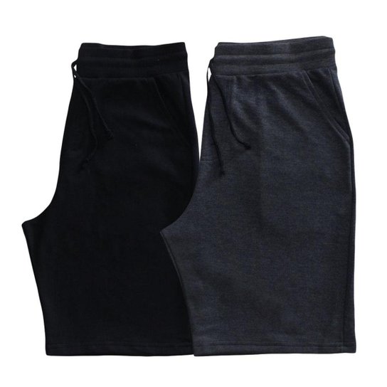 Kit 2 Bermudas de Moletom Dooker Masculino - Preto+Chumbo é ruim? Kit 2 Bermudas de Moletom Dooker Masculino - Preto+Chumbo é boa?