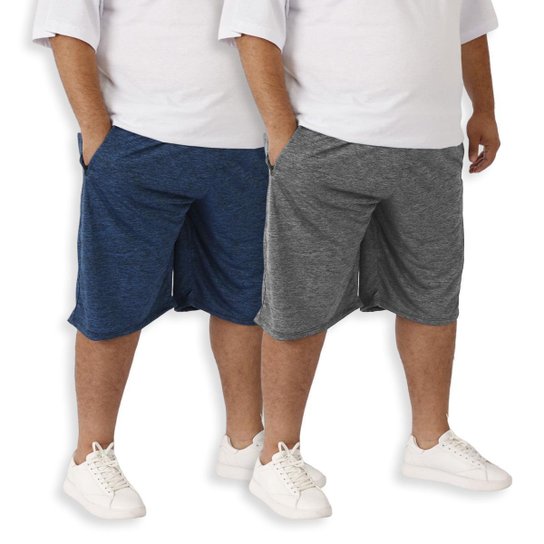 Kit 2 Bermudas Dry Plus Size Com Bolsos Shorts