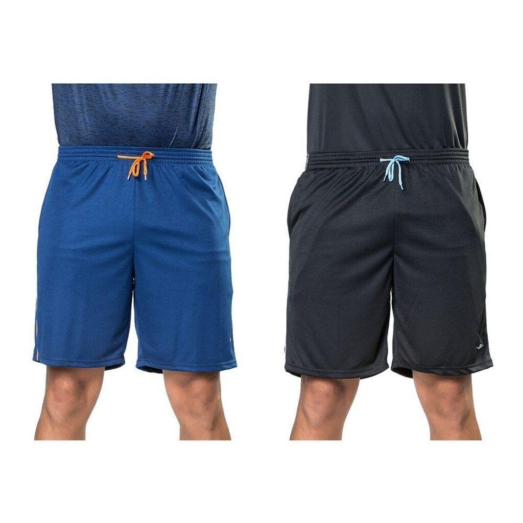 Kit 2 Bermudas Elite Comfort Masculina - Azul e Preto G
