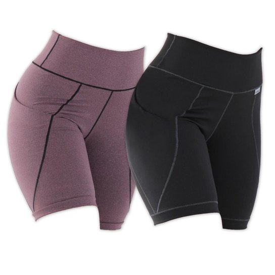 KIT 2 BERMUDAS FITNESS BOLSO PLAY - Azul Menor preço em KIT 2 BERMUDAS FITNESS BOLSO PLAY - Azul