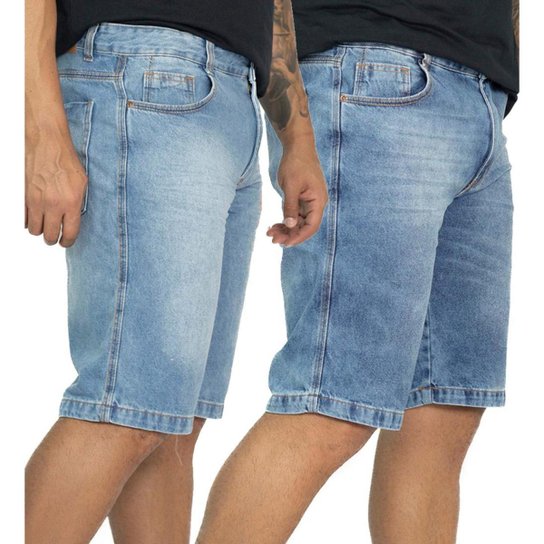 KIT 2 BERMUDAS JEANS MASC - Jeans Menor preço em KIT 2 BERMUDAS JEANS MASC - Jeans