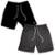 Kit 2 Bermudas Masculina Moletinho Short Liso Moletom Básico - Preto