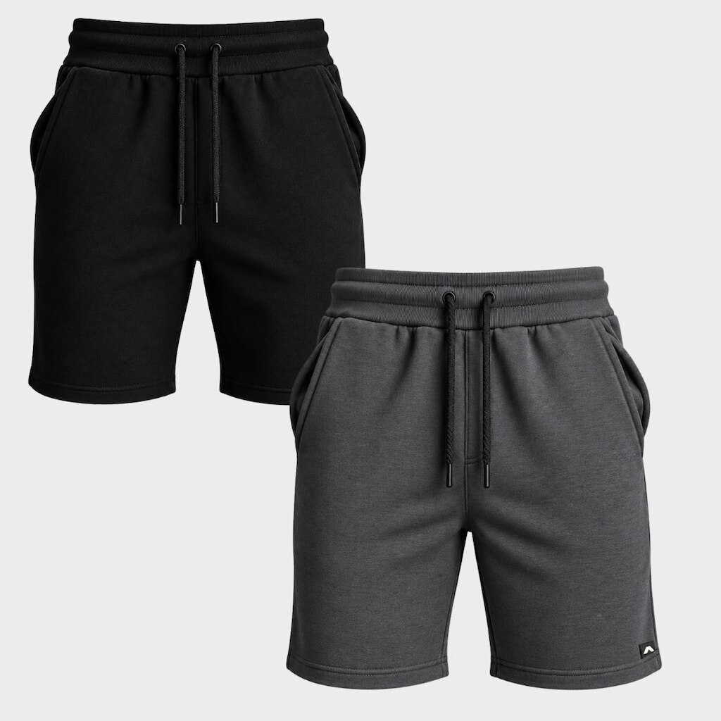 Kit 2 Bermudas Masculina Moletom Short Dagg Algodão Lisa Com Bolsos