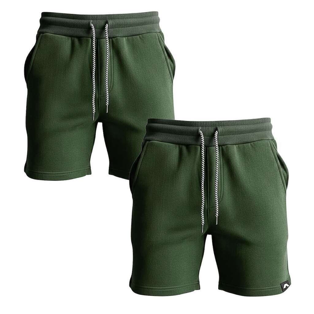 Kit 2 Bermudas Masculina Moletom Short Dagg Algodão Lisa Com Bolsos