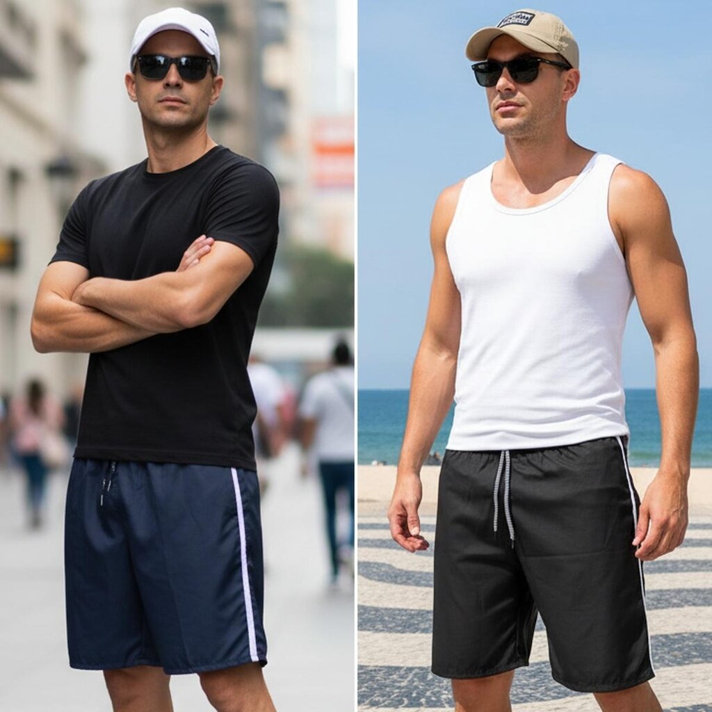 Kit 2 Bermudas Masculina Popular Esporte Short Tactel Leve Treino
