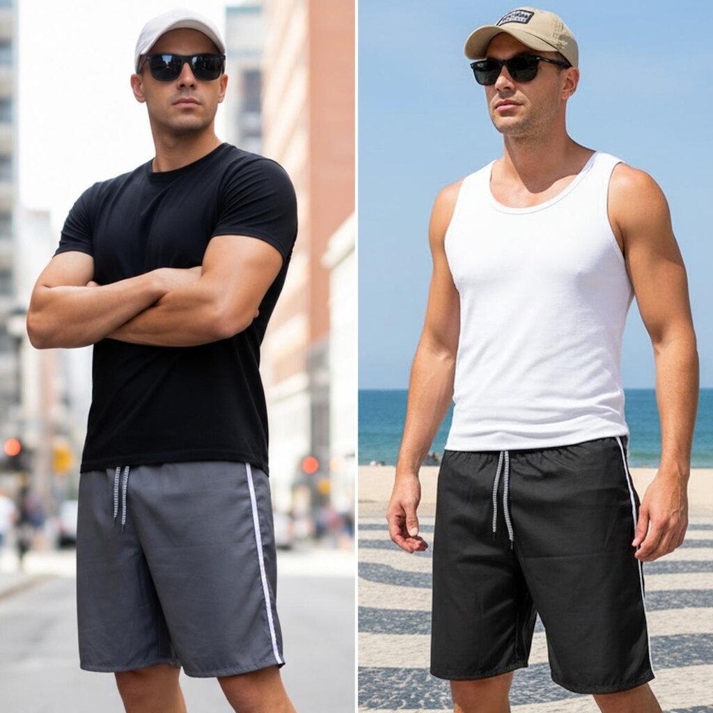 Kit 2 Bermudas Masculina Popular Esporte Short Tactel Leve Treino