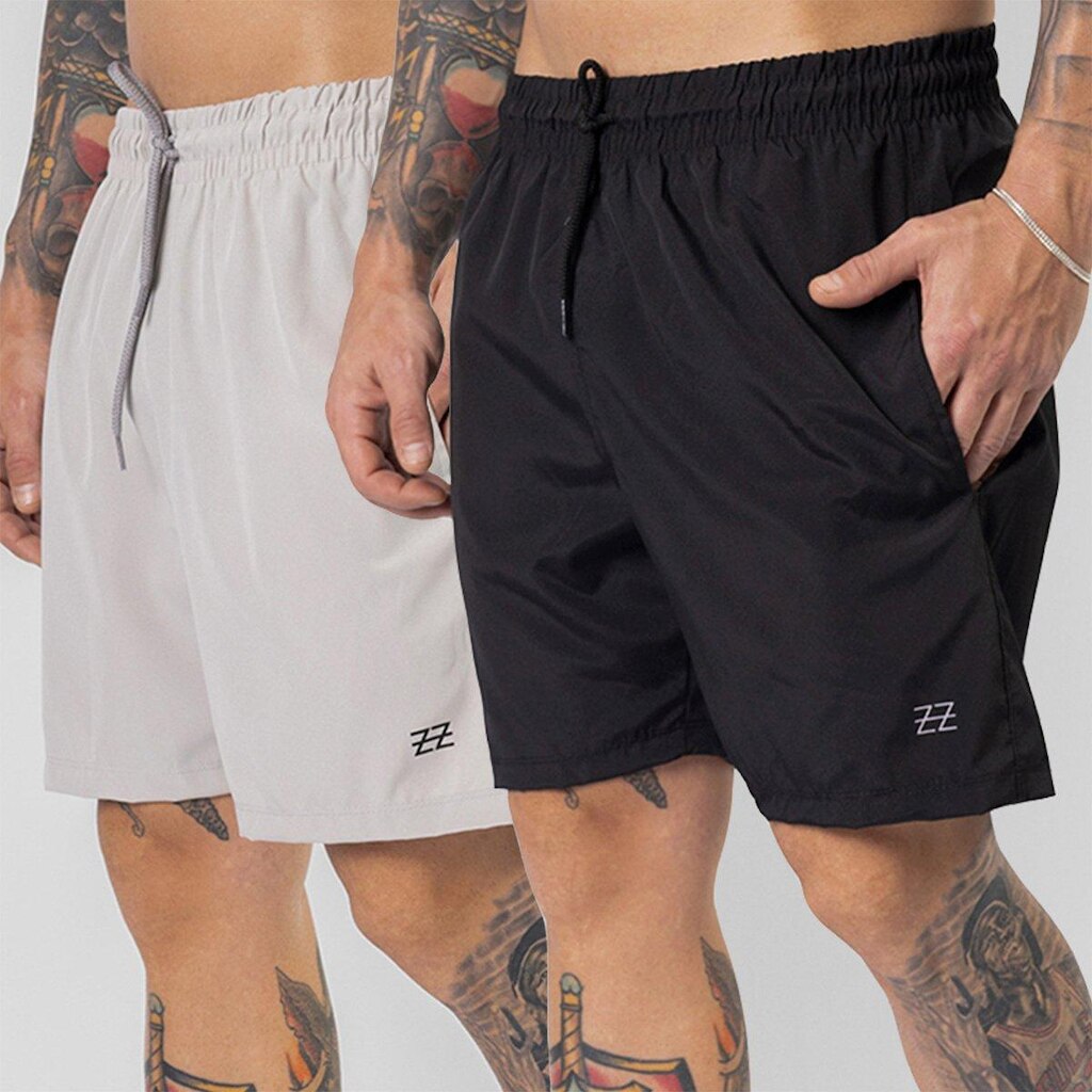 Kit 2 Bermudas Masculinas Academia Treino Shorts Elástico Luzzoo