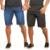 Kit 2 Bermudas Masculinas Jeans com Elastano Casual Confort Básica - Preto+Azul