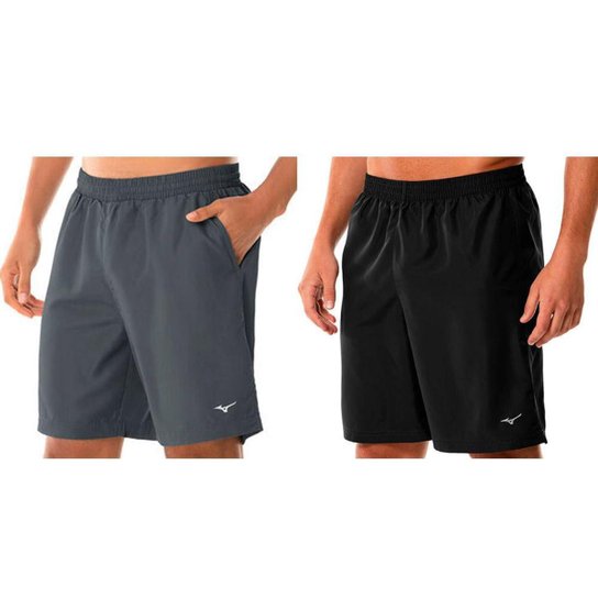 Kit 2 Bermudas Masculinas Mizuno Energy 7 - Preto Menor preço em Kit 2 Bermudas Masculinas Mizuno Energy 7 - Preto