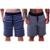 Kit 2 Bermudas Moletom e Moletinho MXD Conceito Cores Diversas Opções Básica FullPrint Sport Fit - Azul+Cinza
