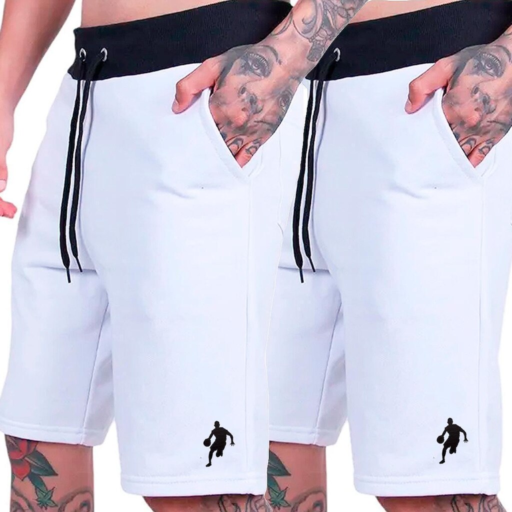 Kit 2 Bermudas Moletom Grande Calção Basquete Plus Size Dibre