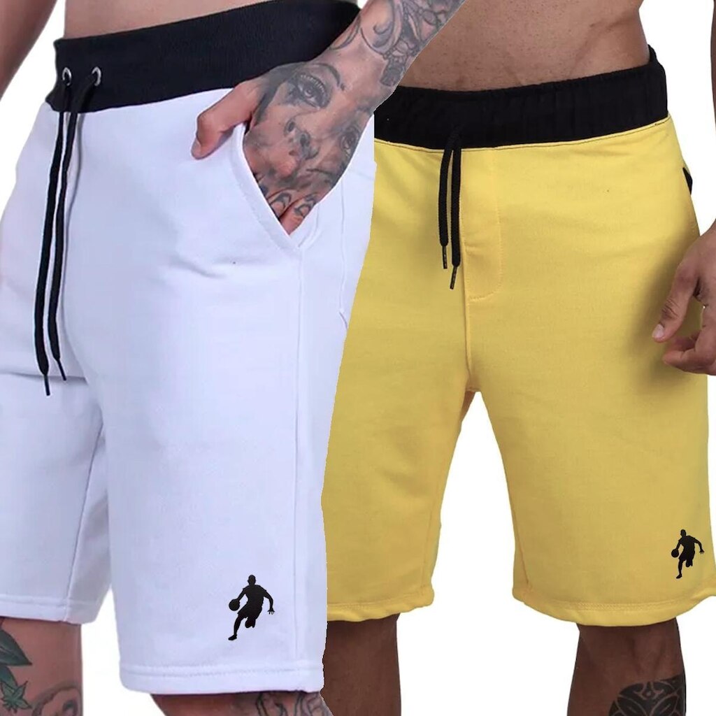 Kit 2 Bermudas Moletom Grande Calção Basquete Plus Size Dibre