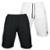 Kit 2 Bermudas Moletom Masculina com 3 Bolsos Fenda Lateral Short Básico Casual Treino - Preto+Branco
