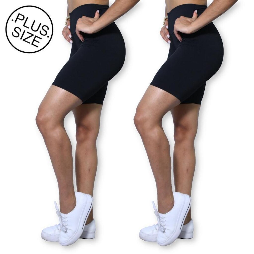 Kit 2 Bermudas Plus Size Heide Ribeiro Silver Fitness