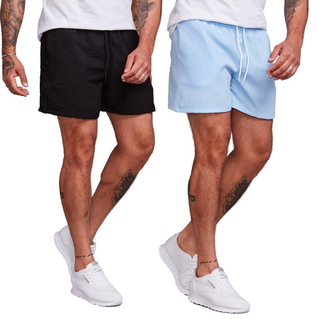 Kit 2 Bermudas Shorts Masculina Linho