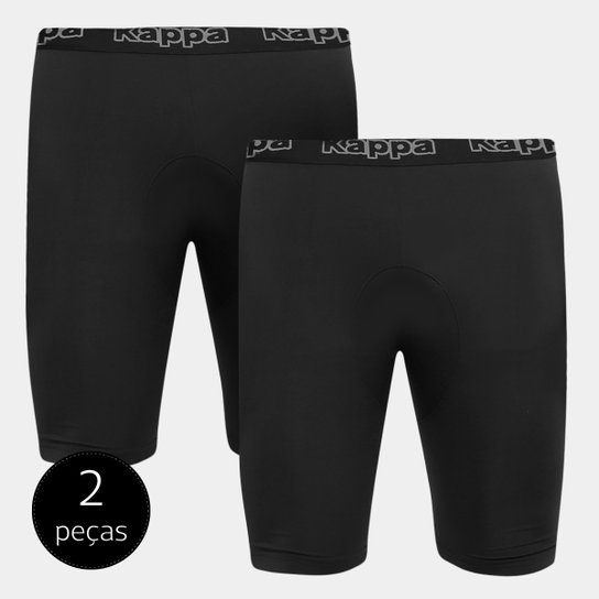 Kit 2 Bermudas Térmicas Kappa Belquior 2.0 Masculina - Preto Menor preço em Kit 2 Bermudas Térmicas Kappa Belquior 2.0 Masculina - Preto