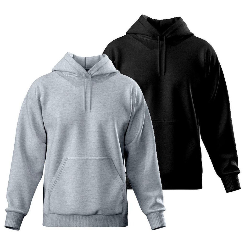 Kit 2 Blusa de Moletom Canguru com Capuz Confortável Estilo Casual Liso