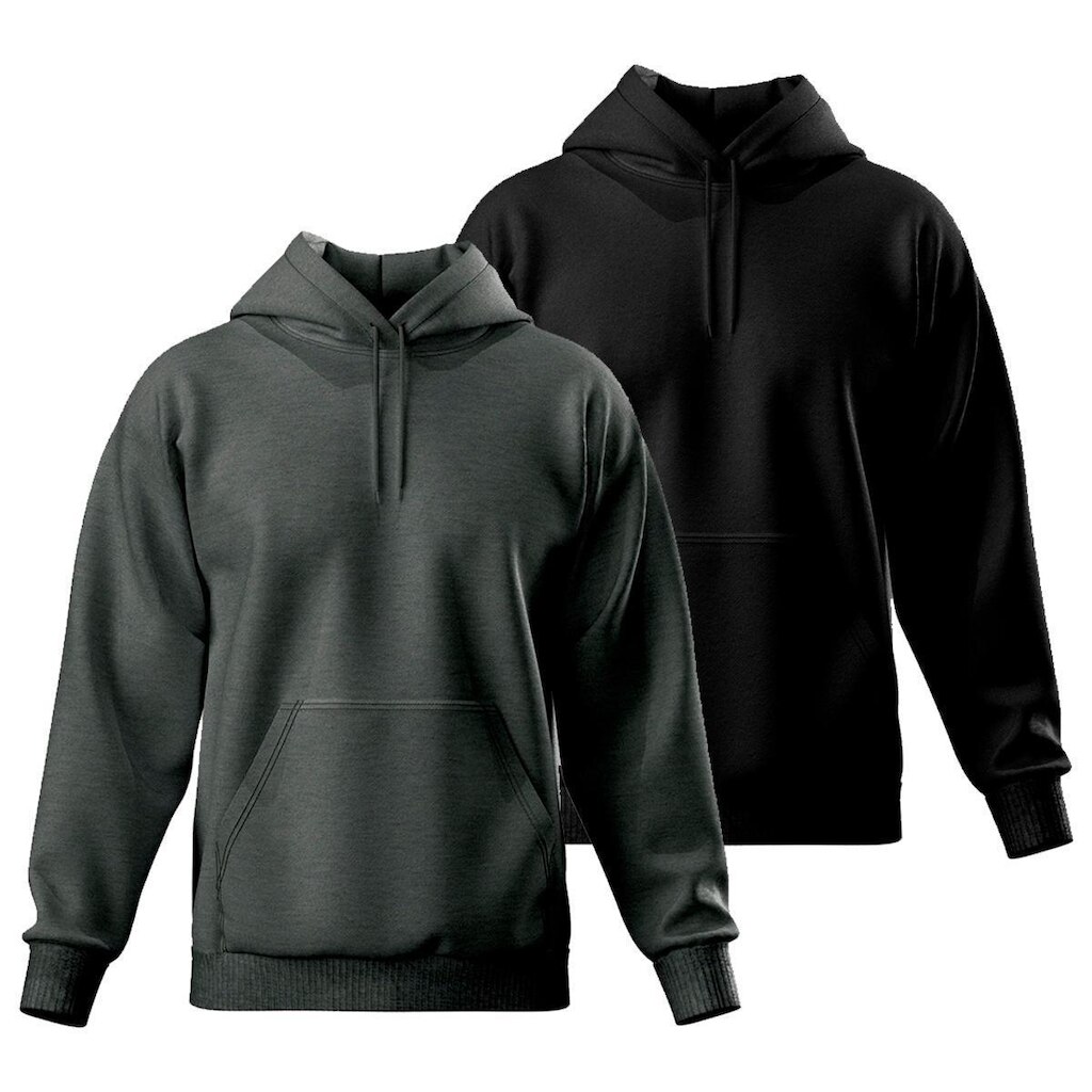 Kit 2 Blusa de Moletom Canguru com Capuz Confortável Estilo Casual Liso