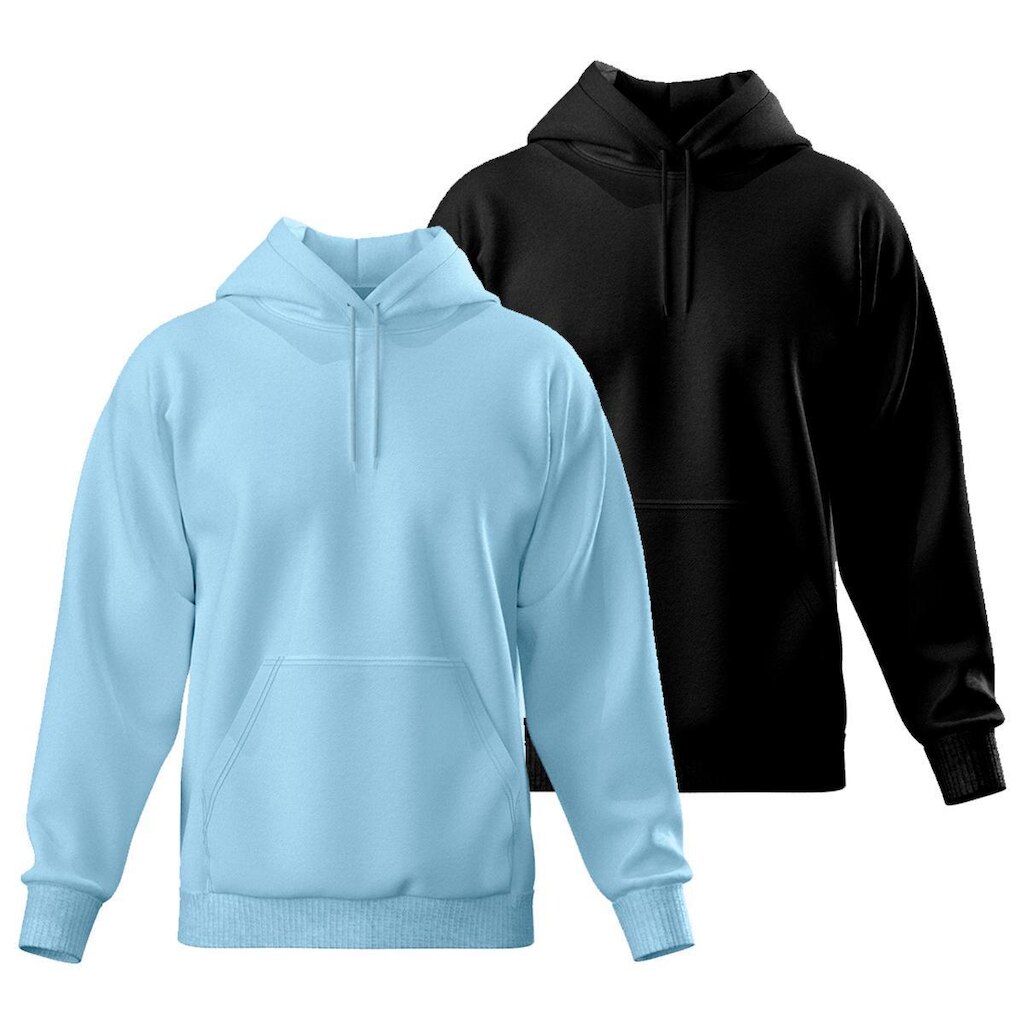 Kit 2 Blusa de Moletom Canguru com Capuz Confortável Estilo Casual Liso