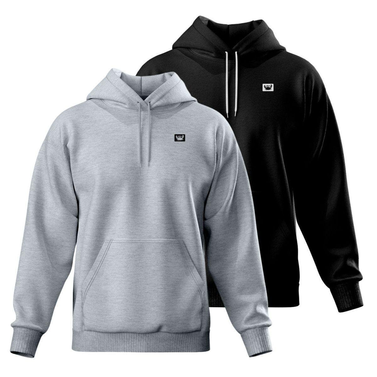 Kit 2 Blusa de Moletom Canguru com Capuz Confortável Estilo Casual Siri