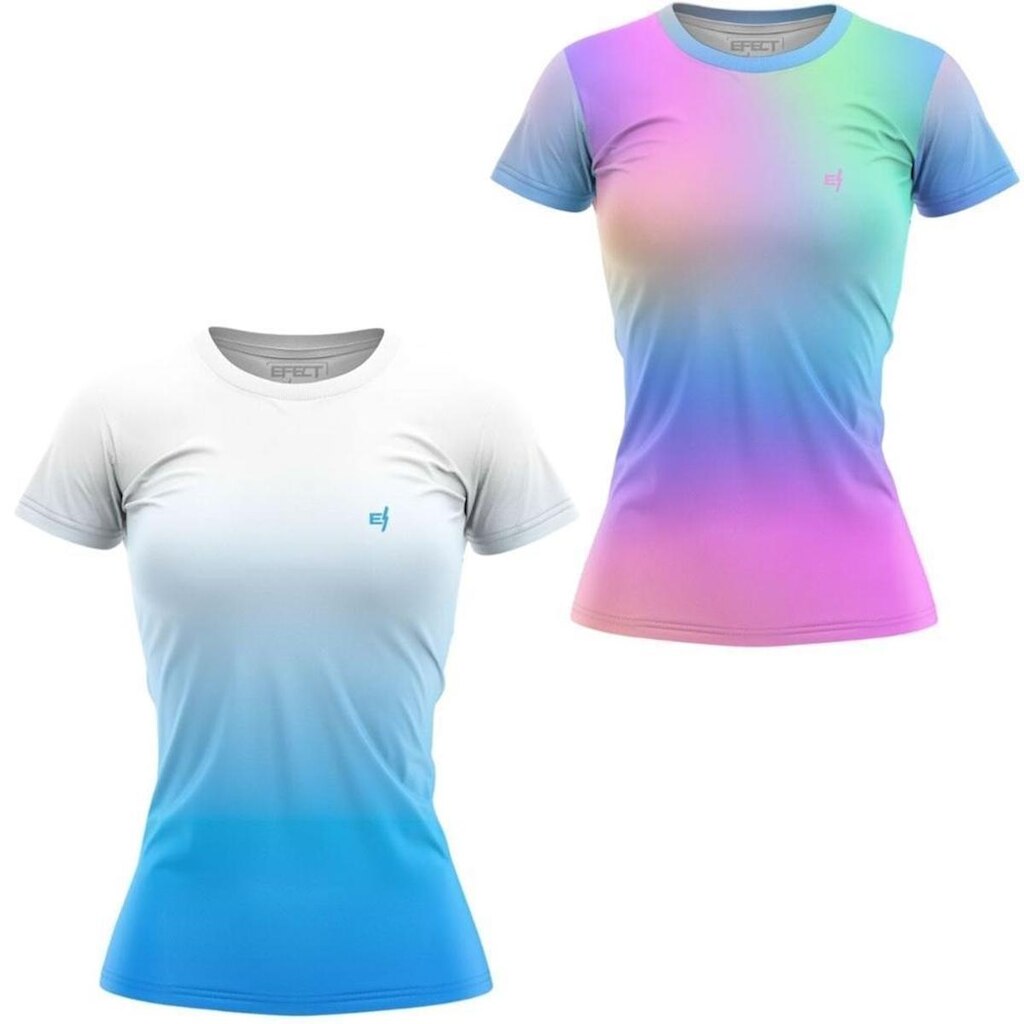 Kit 2 Blusa Feminina Academia Estampada Esporte