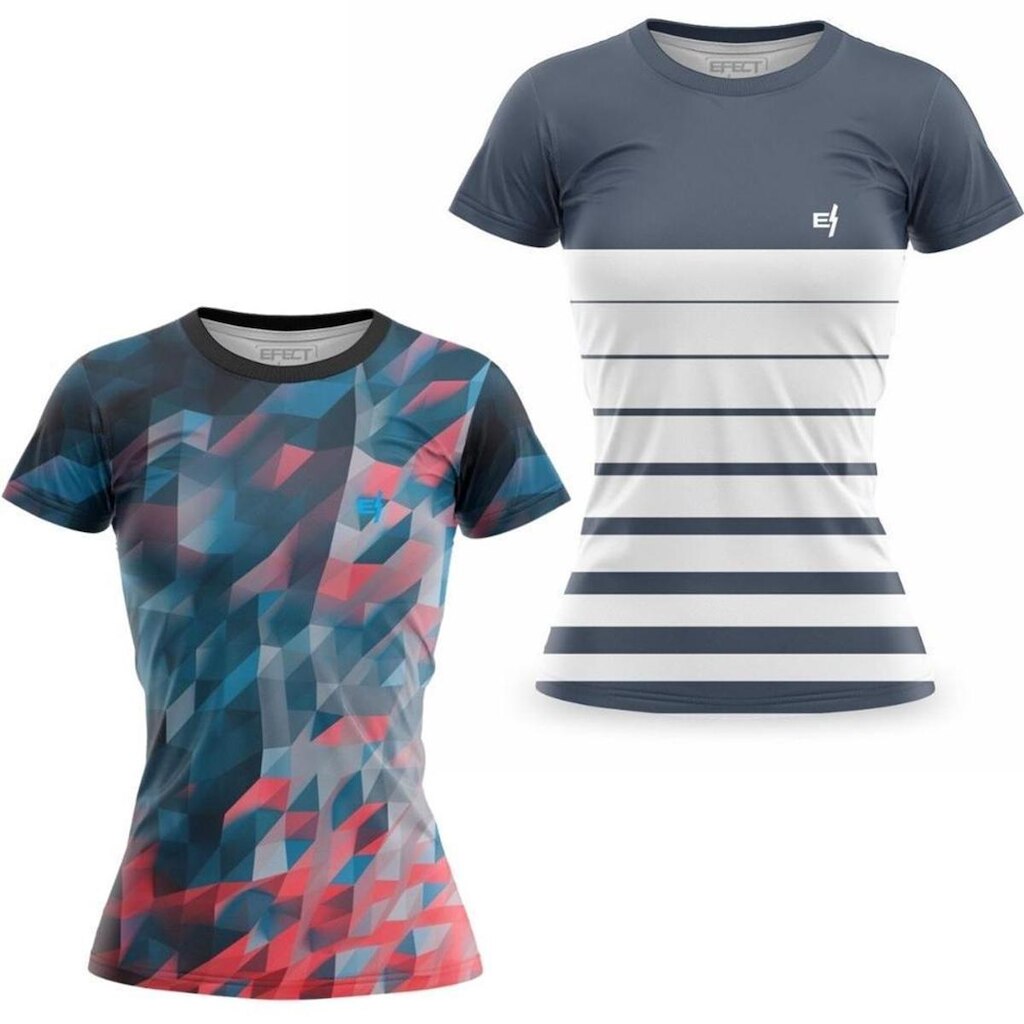 Kit 2 Blusa Feminina Academia Estampada Esporte