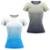 Kit 2 Blusa Feminina Academia Estampada Esporte - Azul+Branco