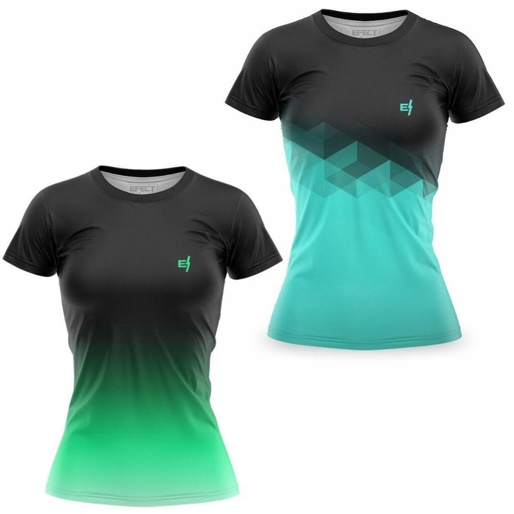 Kit 2 Blusa Feminina Academia Estampada Esporte