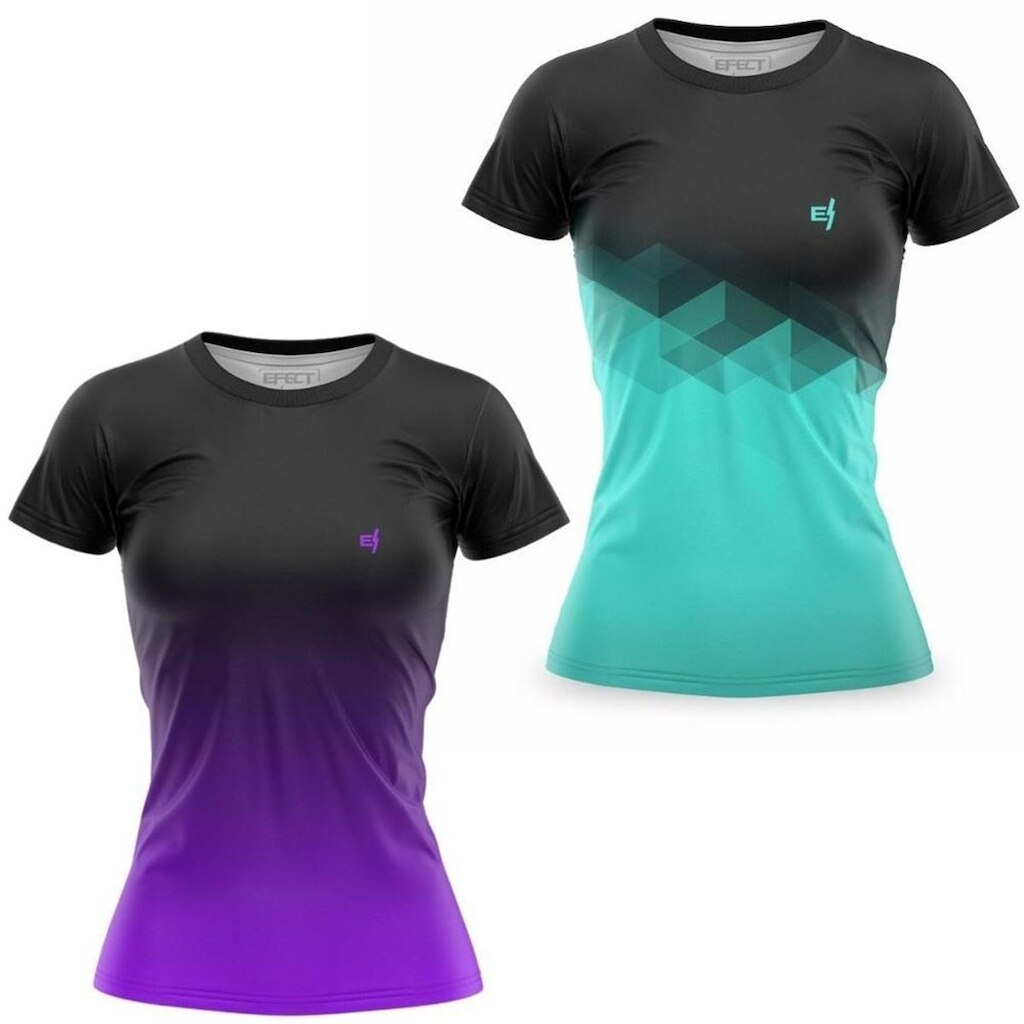 Kit 2 Blusa Feminina Academia Estampada Esporte