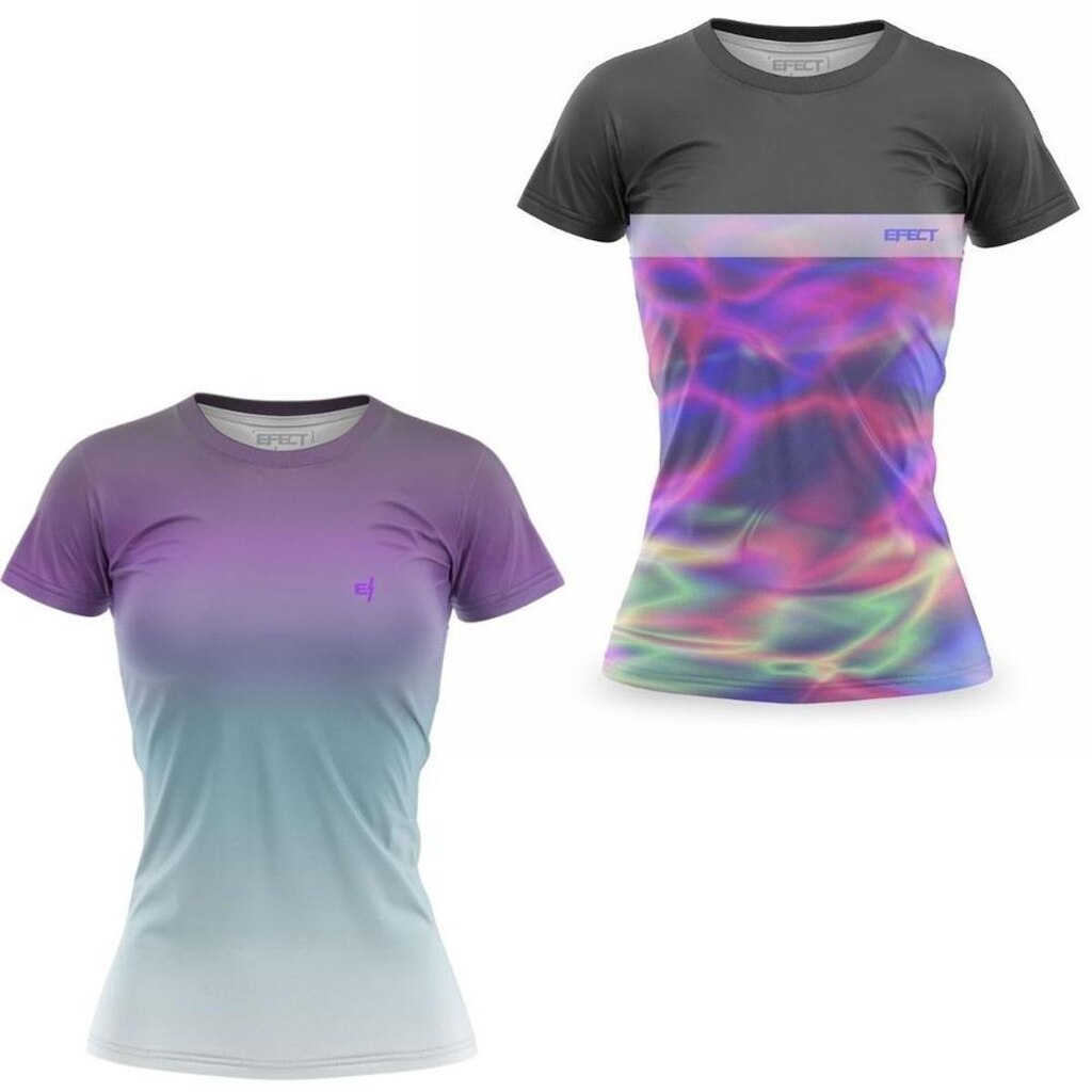 Kit 2 Blusa Feminina Academia Estampada Esporte