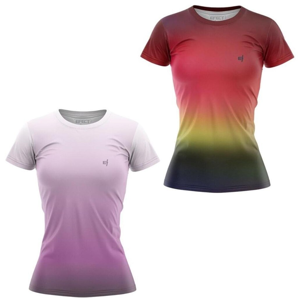 Kit 2 Blusa Feminina Academia Estampada Esporte