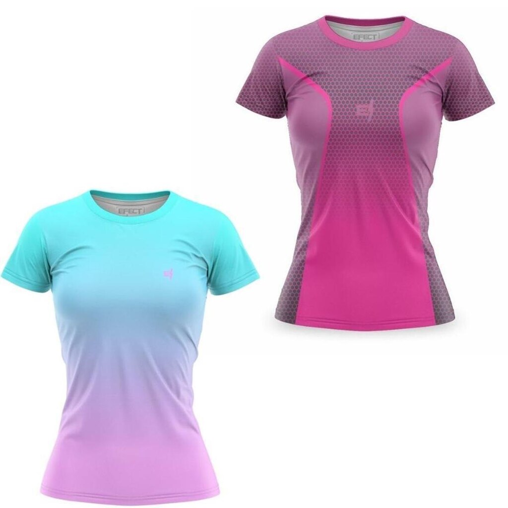 Kit 2 Blusa Feminina Academia Estampada Esporte