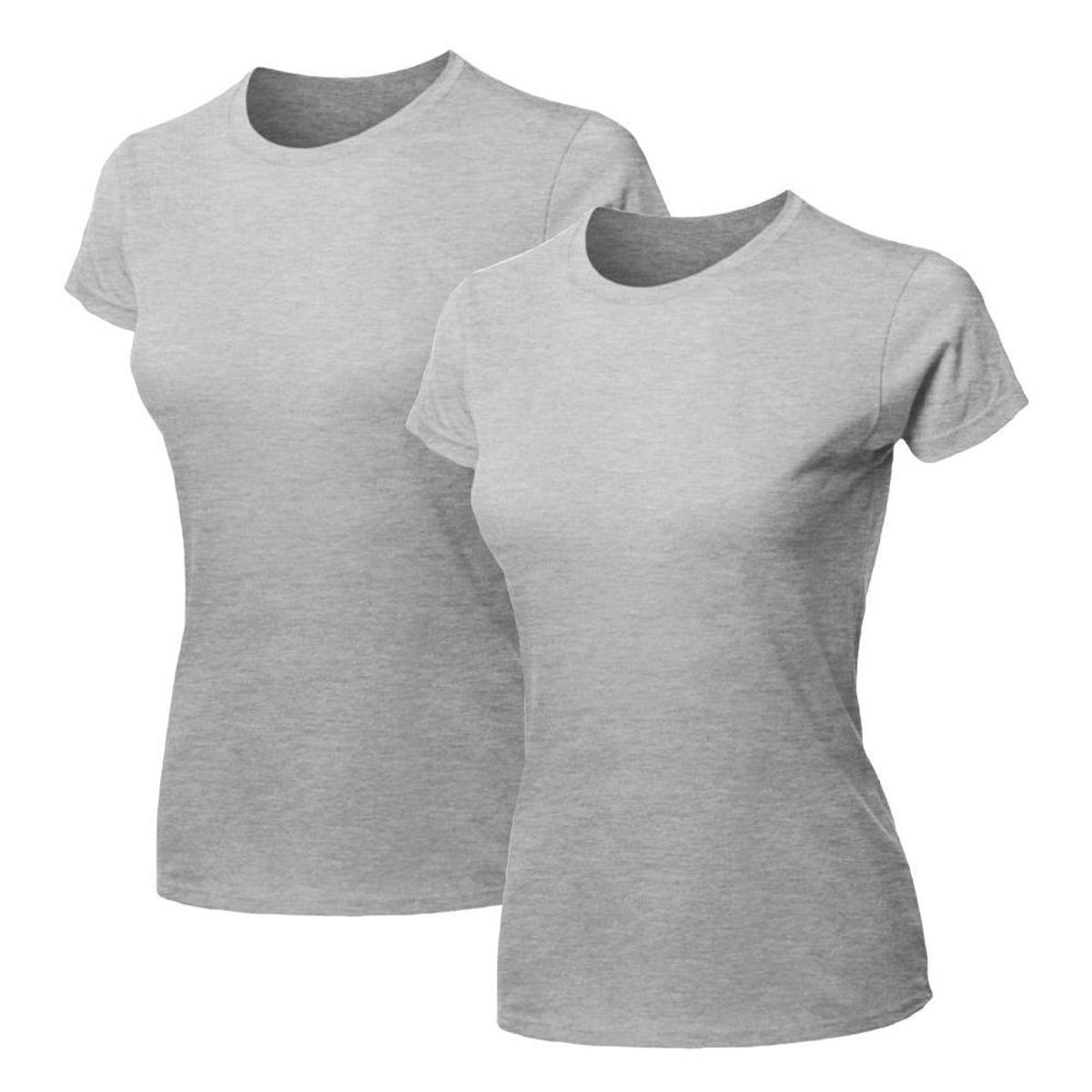 Kit 2 Blusa Feminina Camiseta Lisa Básica Algodão Camisa Baby Look Blusas Menor preço em Kit 2 Blusa Feminina Camiseta Lisa Básica Algodão Camisa Baby Look Blusas