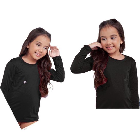 Kit 2 Blusa Infantil Térmica Uv50+ Menina Proteção Solar