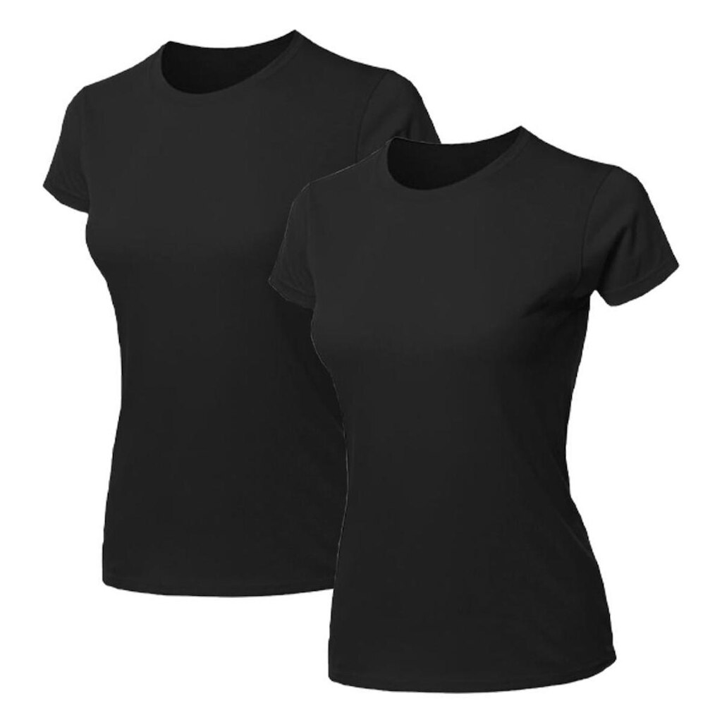 Kit 2 Blusas Feminina Camiseta Lisa Básica Algodão Baby Look