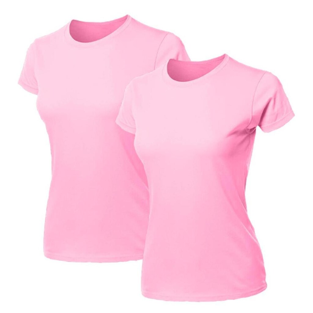 Kit 2 Blusas Feminina Camiseta Lisa Básica Algodão Baby Look