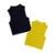 Kit 2 Blusas Feminina Cropped Canelado Gola Alta Sem Manga Cavado Regata - Amarelo+Preto