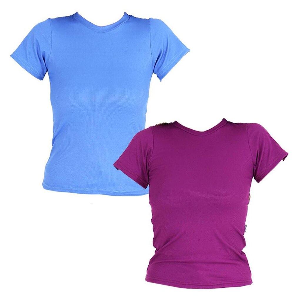 Kit 2 Blusas Femininas Manga Curta Ribana